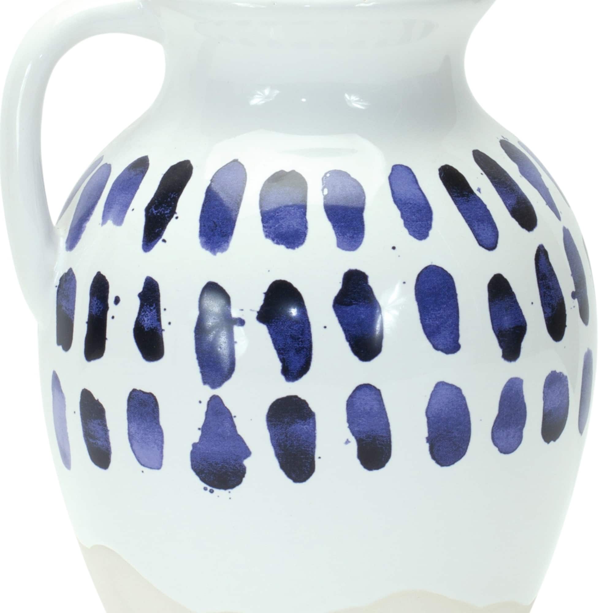 8" Two-Tone Tie Dye Design Ceramic Pitcher Vases, 2ct.